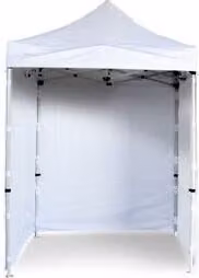 Tenda da festa a forbice 2x2 m in acciaio Standard 450 g/m² - 4 pannelli laterali pieni, bianco