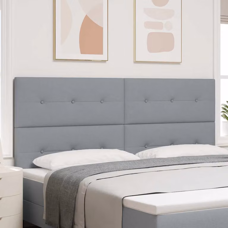 Testiera per letto regolabile in altezza vidaXL in tessuto grigio, larghezza: 200 cm