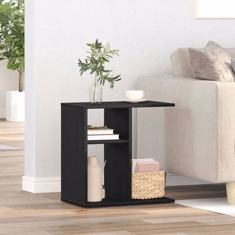 vidaXL Tavolo laterale moderno nero L: 50 cm, P: 30 cm, H: 30 cm