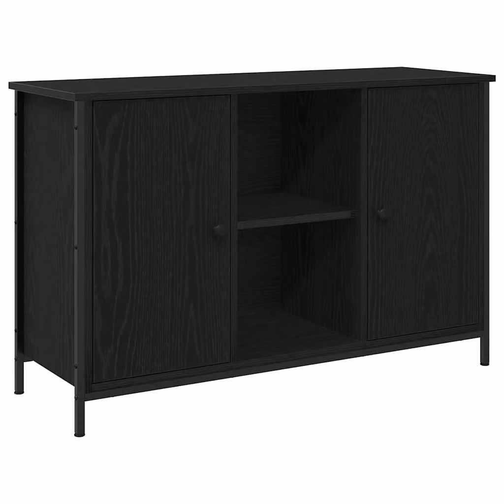 Set mobile TV moderno vidaXL in legno ingegnerizzato Rovere Nero L: 101 cm, P: 35 cm, H: 65 cm