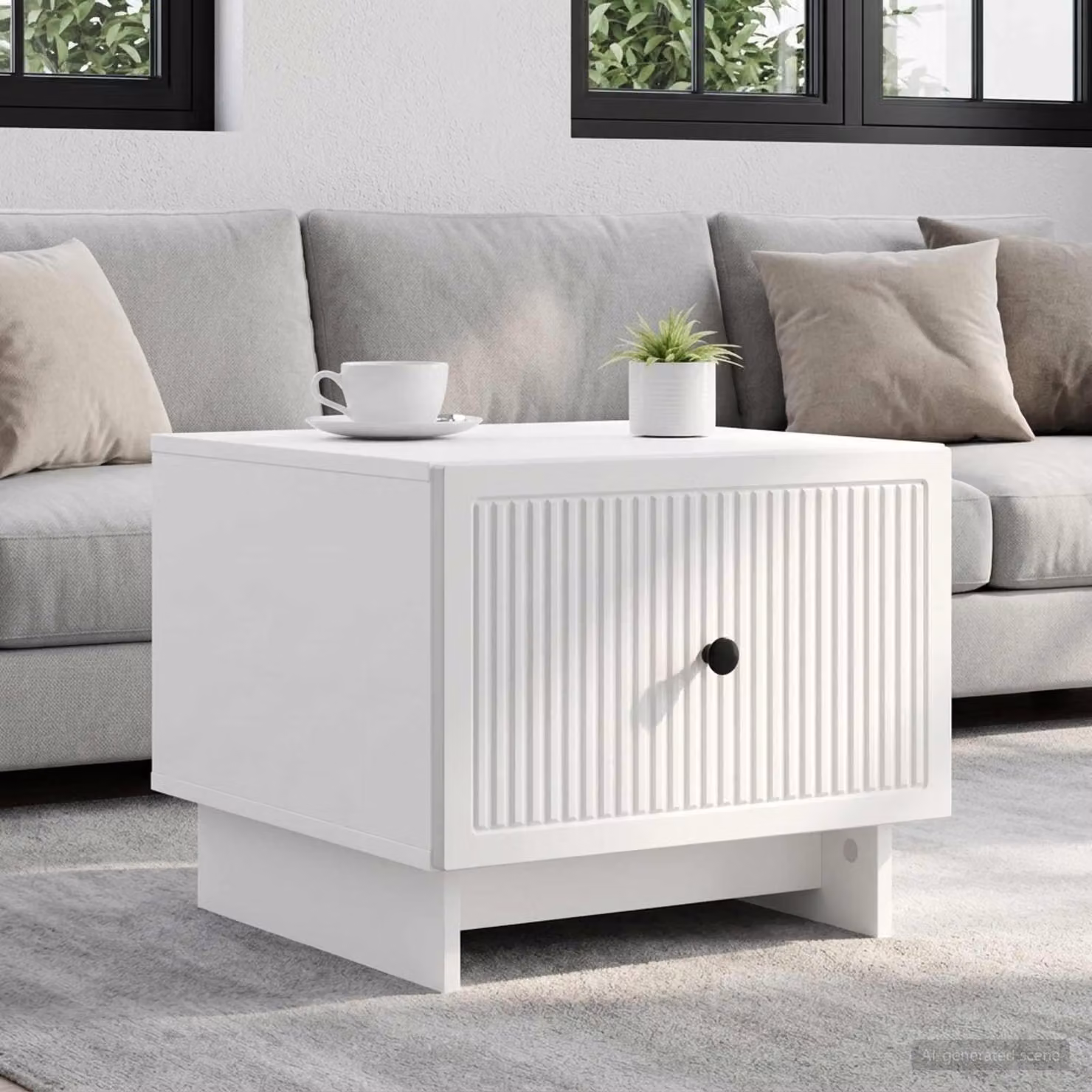 Maison Exclusive - Tavolino con cassetti, bianco, 49 x 50 x 40 cm, realizzato in legno composito
