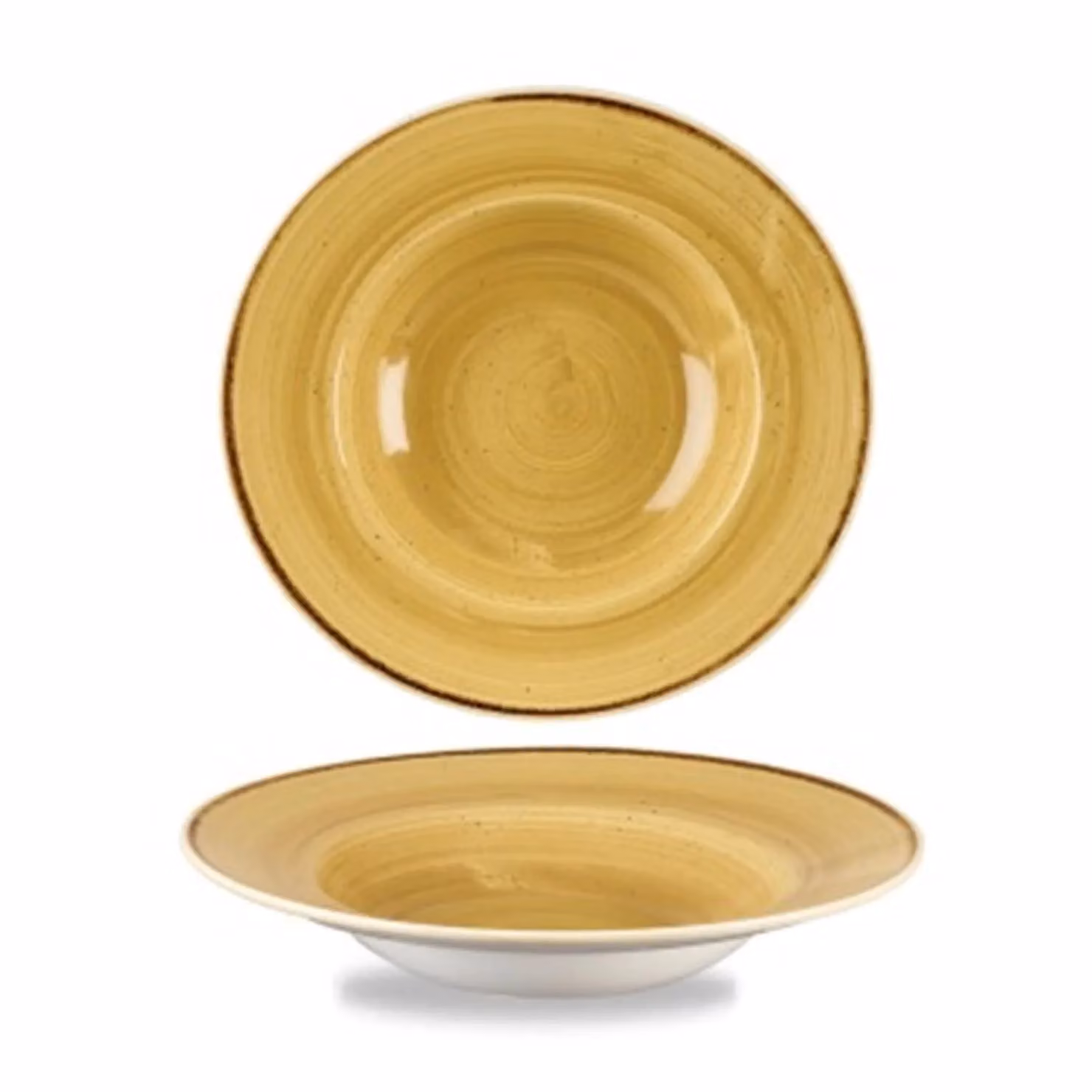 Piatto fondo bordato bordato giallo stone, diam. 24cm, 12 pezzi