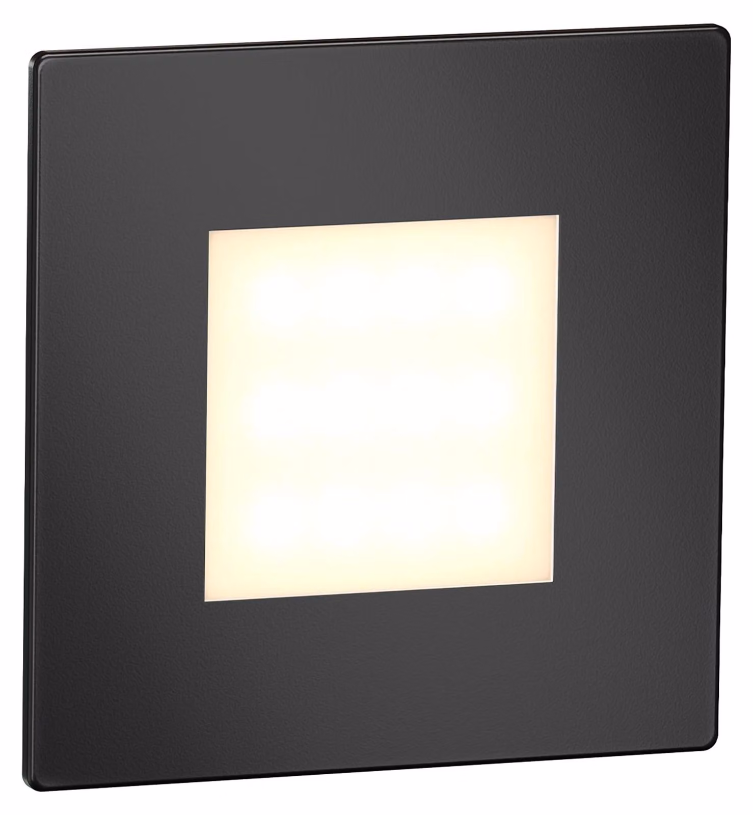 ledscom.de: Lampada a LED per scale/applique da parete FEX, per interni ed esterni, quadrata, nera, 85 x 85 mm, luce bianco caldo – Colore: Nero / Temperatura di colore: Bianco caldo, Quantità: 1 pezzo (confezione da 1)