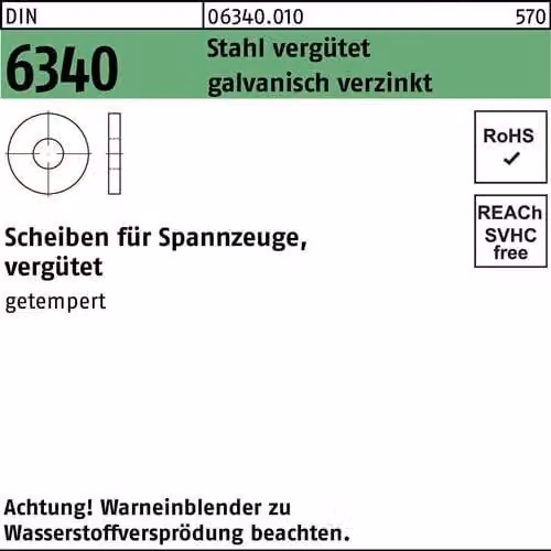 Reyher 6340 Rondelle 21.0 x50x6.0 zincate (25 pezzi)