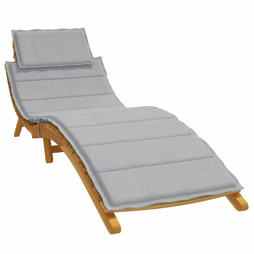vidaXL Cuscino per Lettino Prendisole Grigio in Poliestere con Schiuma e Resistente ai Raggi UV L/P/H: 186 x 58 x 4 cm