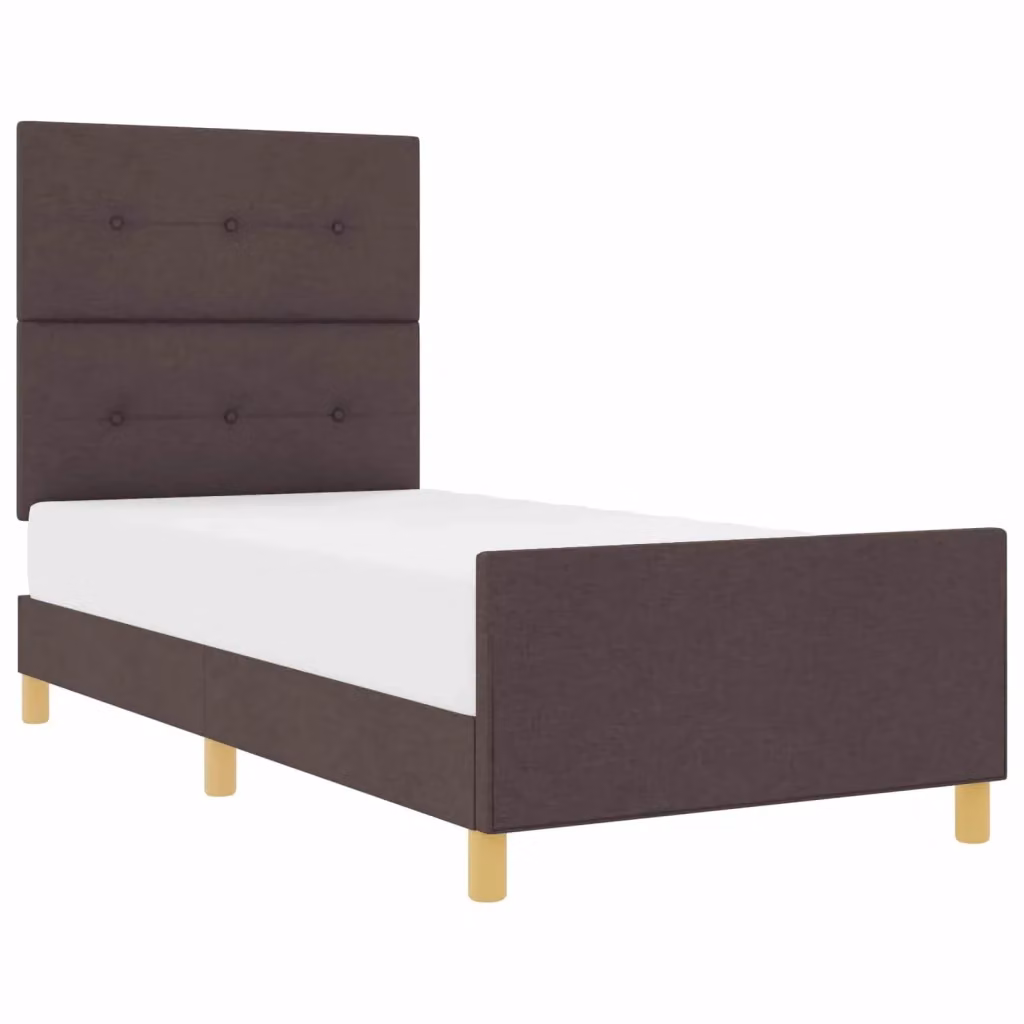 Struttura del letto moderna vidaXL in tessuto e legno marrone L: 100 cm, P: 200 cm, H: 128 cm – 2
