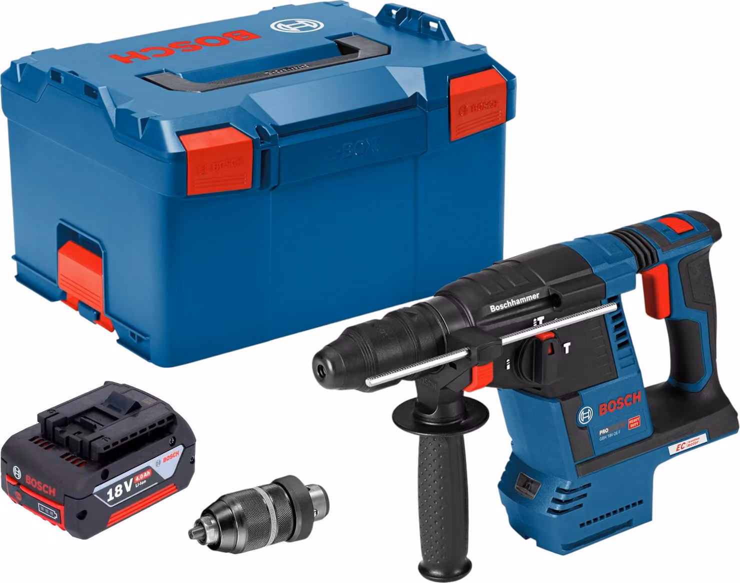 Bosch GBH 18V-26 F Professional Martello perforatore a batteria 18 V 2,6 J SDS plus Brushless + 1x batteria 4,0 Ah + L-Boxx - senza caricabatteria