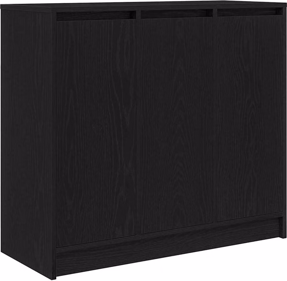 Credenza Rovere Nero 85x34x76 cm in Legno Multistrato