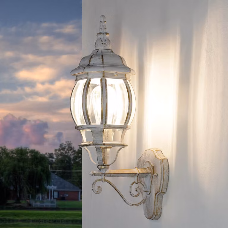 Lampada da parete per esterni IP44 E27 vetro alluminio cortile rustico casa luce da parete esterna