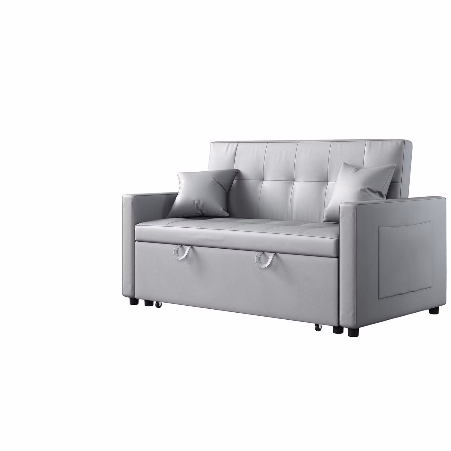SONNI 140x94x78cm Divano letto matrimoniale grigio chiaro Divano e letto in uno, schiuma ignifuga, tessuto a zampa di gatto, con sacca di contenimento