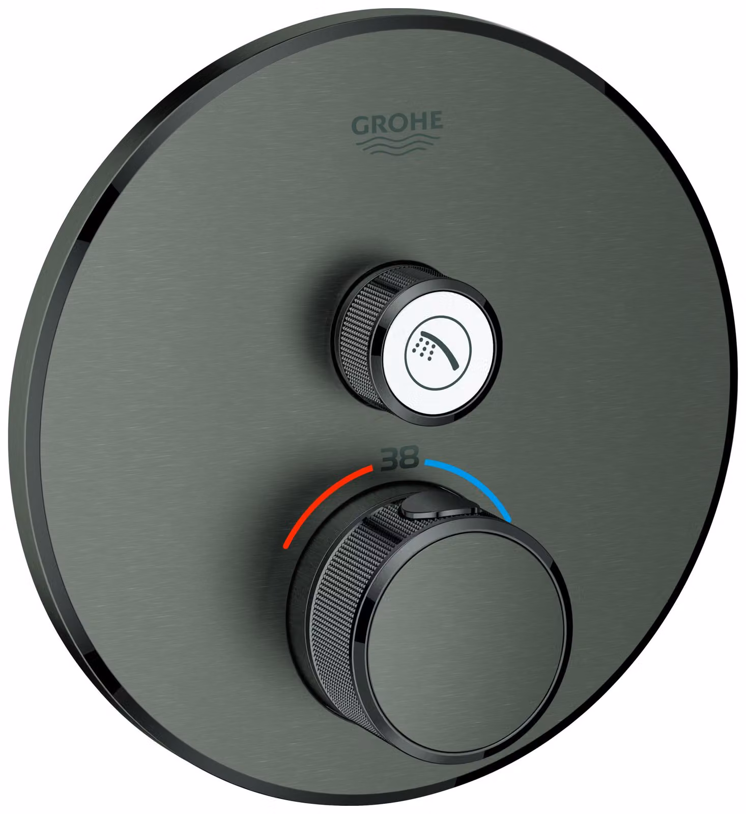 Thermostat Grohe Grohtherm SmartControl avec une vanne d'arrêt, rosette murale ronde, 29118AL0, 29118AL0