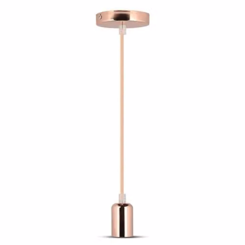 Lampadario LED in Alluminio Cromato a Specchio con Portalampada E27 (Max 60W) Colore Rosa Dorato