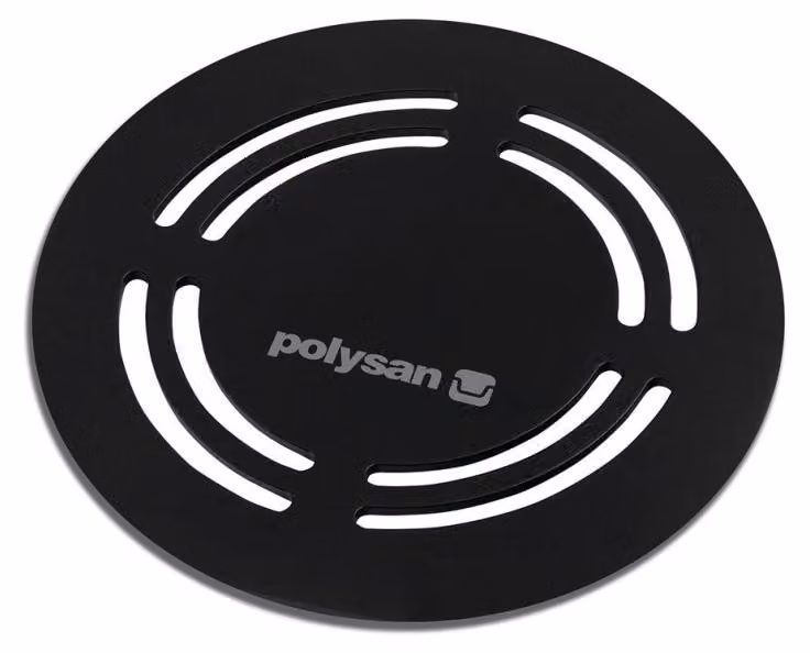 Copri-scarico Polysan FLEXIA, rotondo, nero