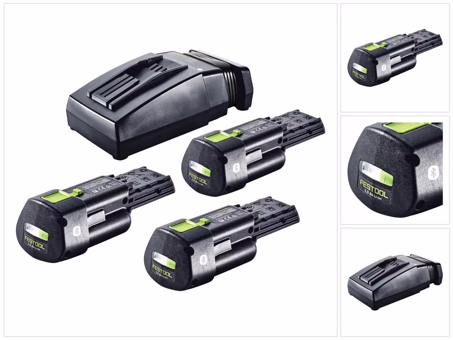 Festool Energy Set 3x BP 18 Li 3,0 Ergo I Batteria 18 V 3,0 Ah / 3000 mAh Li-Ion ( 3x 577704 ) + Caricatore TCL 6 ( 201135 )