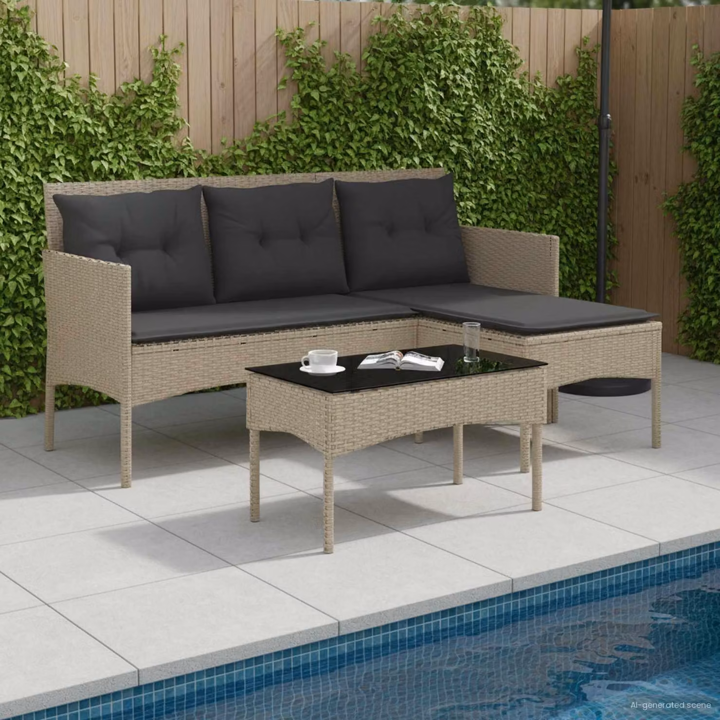 Maison Exclusive - Set da giardino composto da 2 divani, in rattan sintetico