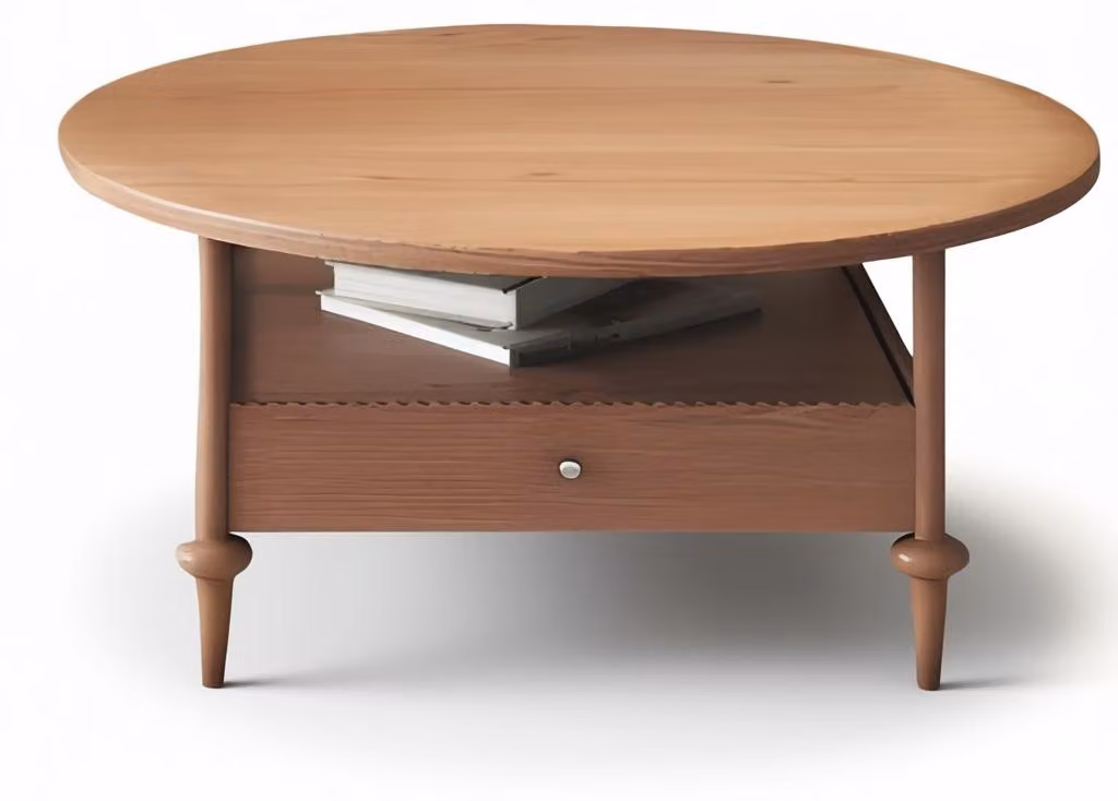 Tavolino da caffè moderno, legno beige, design elegante, tavolino per il soggiorno