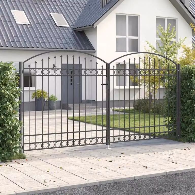 Cancello doppio per recinzione vidaXL ASSEN in acciaio antracite L: 401 cm, H: 250 cm