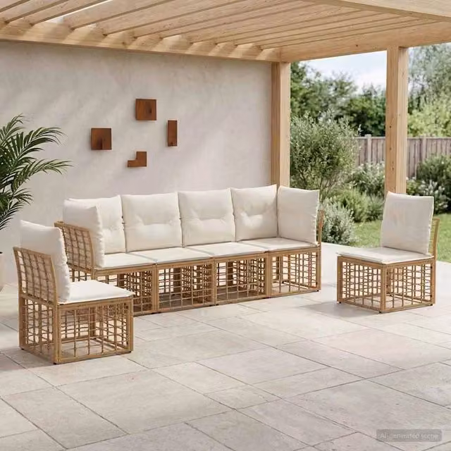 Set di divani da esterno Naturale Poliestere 3437430
