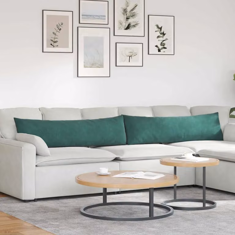 Set di 2 cuscini da divano vidaXL in velluto a coste verde, L 145 cm x P 40 cm