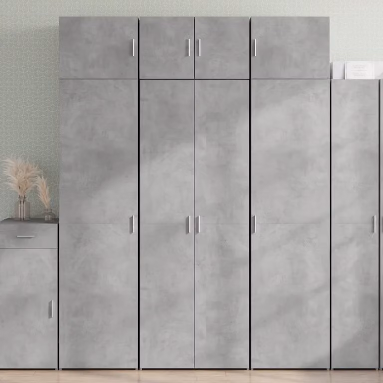 vidaXL Credenza Moderna in MDF Grigio e Marrone, Appesa a Parete, L 70 cm x P 42,5 cm x H 185 cm