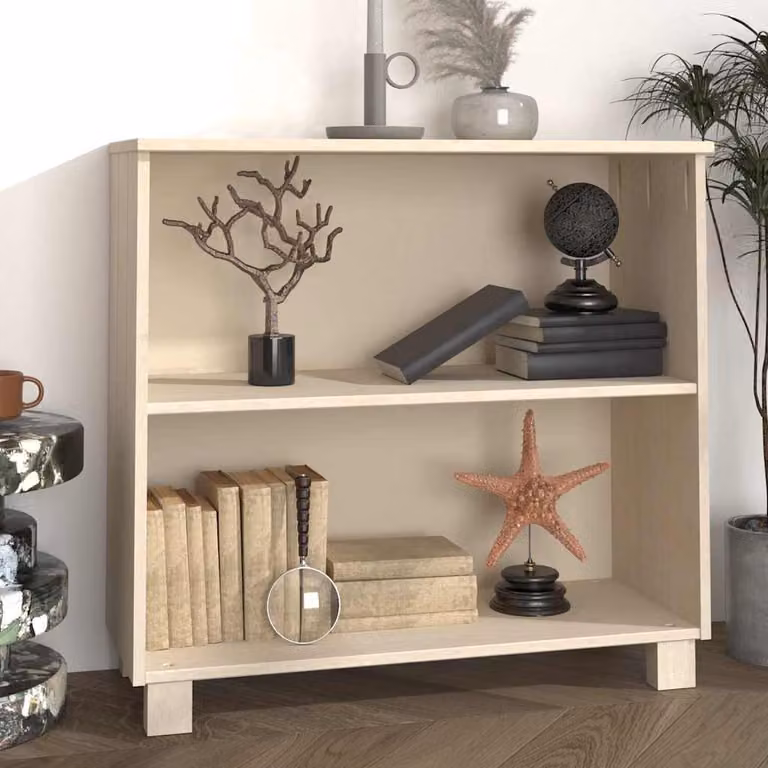 Credenza HAMAR vidaXL in legno massello di pino, colore ambra, L 85 cm x P 35 cm x H 80 cm