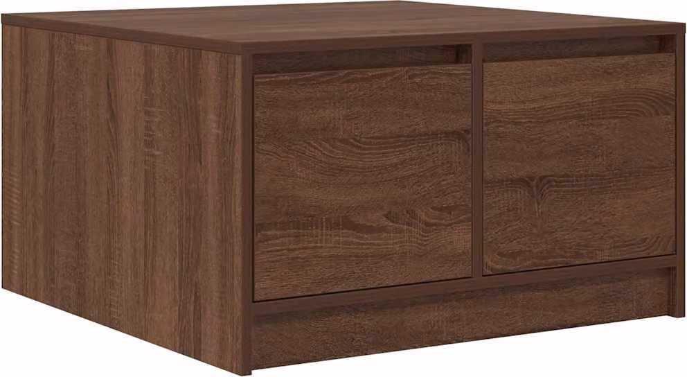 Tavolino da Salotto con Cassetti Rovere Marrone 70,5x70x40 cm