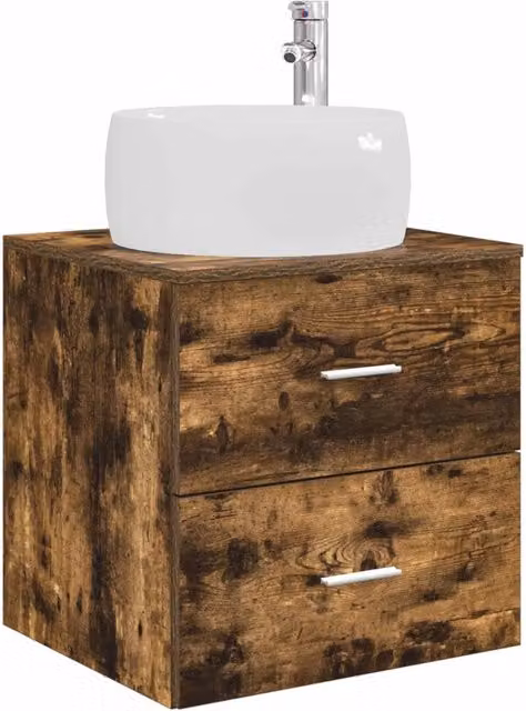 Mobile Lavabo | Armadio Lavabo da Parete Rovere Fumo 49,5 x 44,5 x 66 cm
