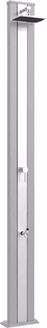Miscelatore per doccia da giardino Arkema Spring S con fascia in acciaio inox color sabbia e alluminio, H: 228 cm, L: 26 cm, P: 12 cm