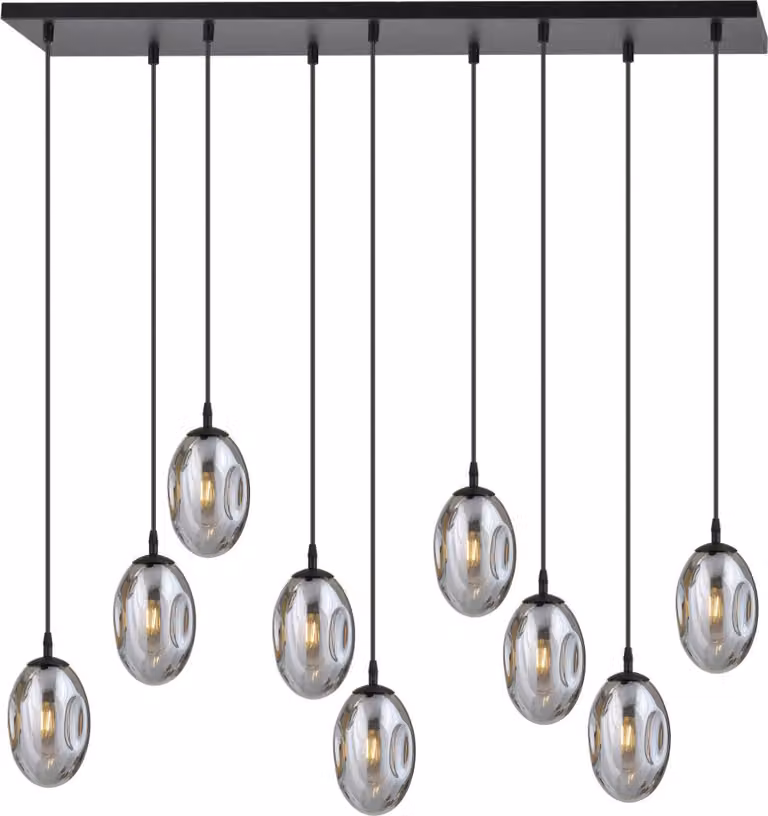 Lampadario Emibig 9xE14 10W ASTRAL 9 con paralumi color grafite 1266/9
