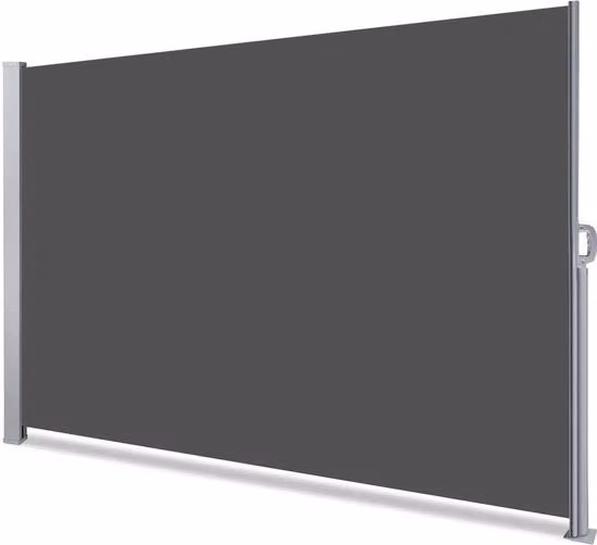 Soffitto retrattile per balcone, giardino e terrazzo - Protezione da intemperie, schermo da vento, impermeabile, ombreggiatura - 140 x 300 cm, grigio