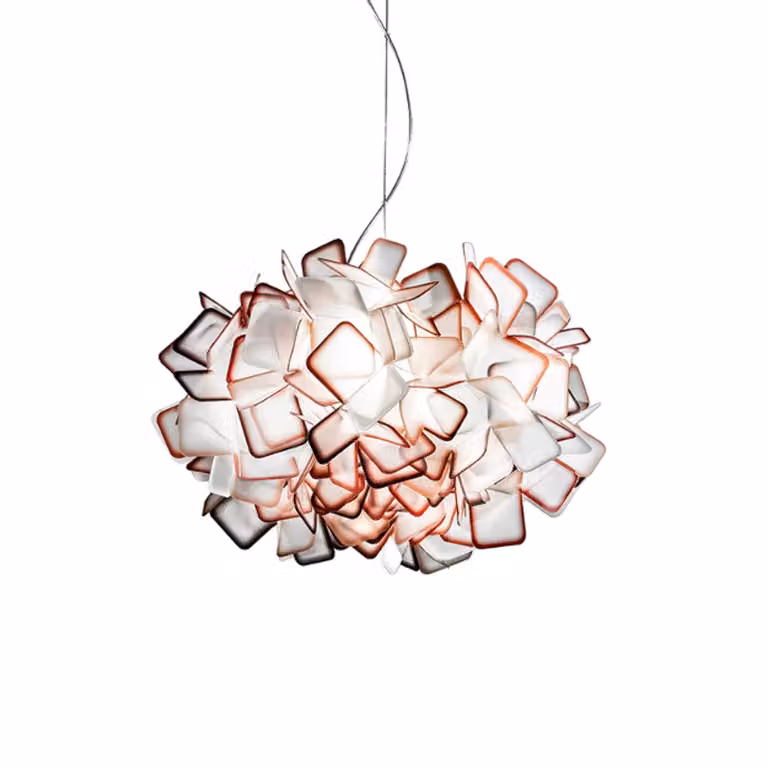 Slamp Lampada a sospensione CLIZIA, dimmerabile, Giallo / Arancione, Soggiorno / Sala da pranzo, Plastica, Design, Lampada a sospensione