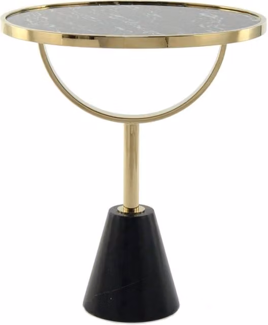 Tavolino da salotto Rocio 100 in vetro marmorizzato nero e oro