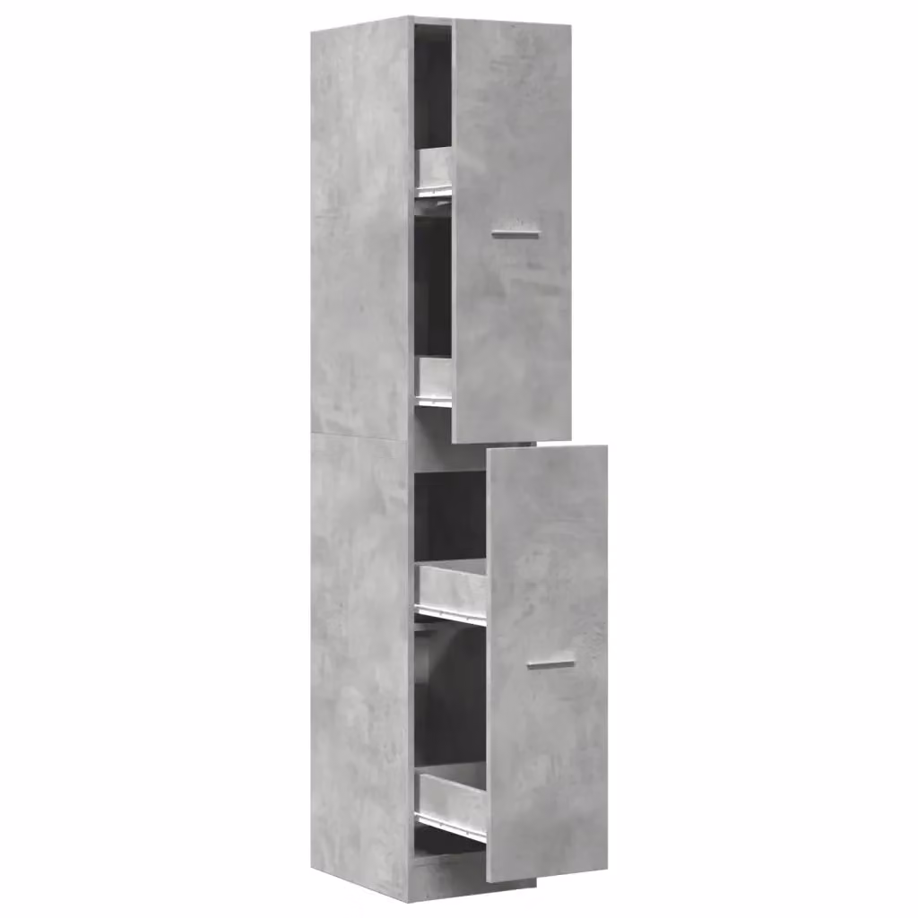 Armadietto da farmacia a parete vidaXL in MDF grigio opaco con ante a battente e ripiani interni L/P/H: 30 x 41 x 174,5 cm – 2