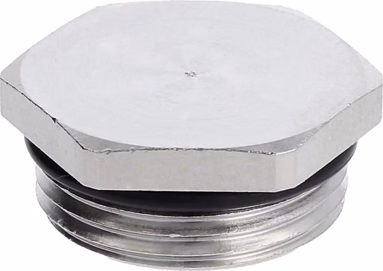 Tappo cieco PG13,5x1,41 MBS-13 esagonale incl. O-ring ottone (CuZn) nichelato lunghezza filettatura 6,5 mm - 1 pezzo