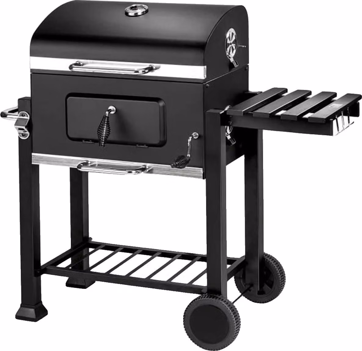 Barbecue a carbonella, regolazione della temperatura regolabile, con ripiani, nero