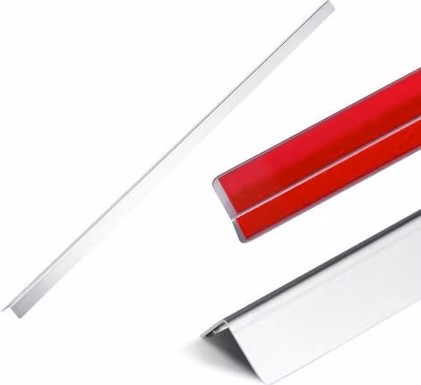 VEVOR Confezione da 10 Paraspigoli in Acciaio Inox Argento con Nastro Adesivo, Profilo Angolare per Protezione Muri a 90°, L/P/H: 25 x 25 x 1217 mm