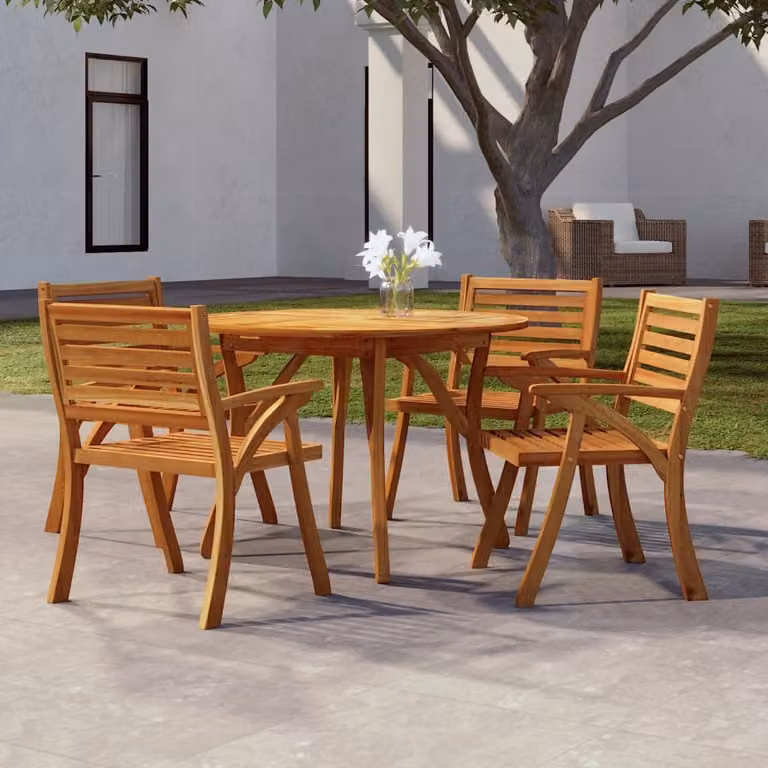 Maison Exclusive - Tavolo da giardino Ø 110 cm in legno massello di acacia
