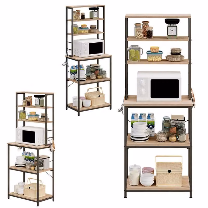 Scaffale Multifunzionale Mobile Da Cucina Marrone Chiaro Sonoma 6 Ripiani