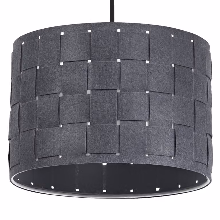 LEDVANCE lampada a sospensione decorativa grigia in feltro e metallo, E27, diametro 280 mm, luce calda grazie al paralume intrecciato, sostenibile grazie alla sorgente luminosa sostituibile, facile installazione