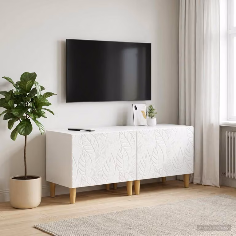 Mobile TV moderno vidaXL in legno MDF bianco lucido