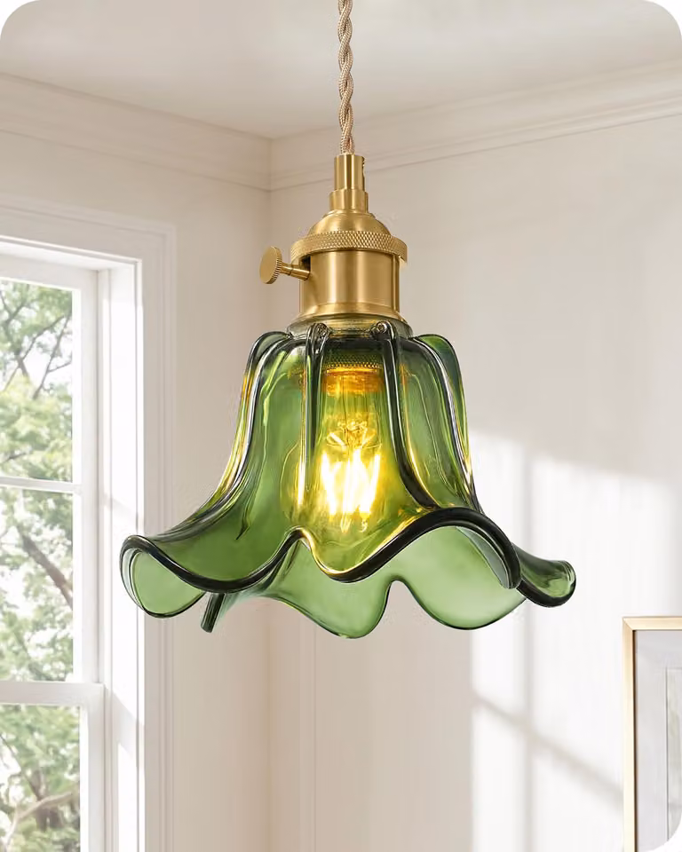 Lampada a sospensione, placcata in oro, con altezza regolabile, 60 W, tecnologia LED, ideale per la camera da letto