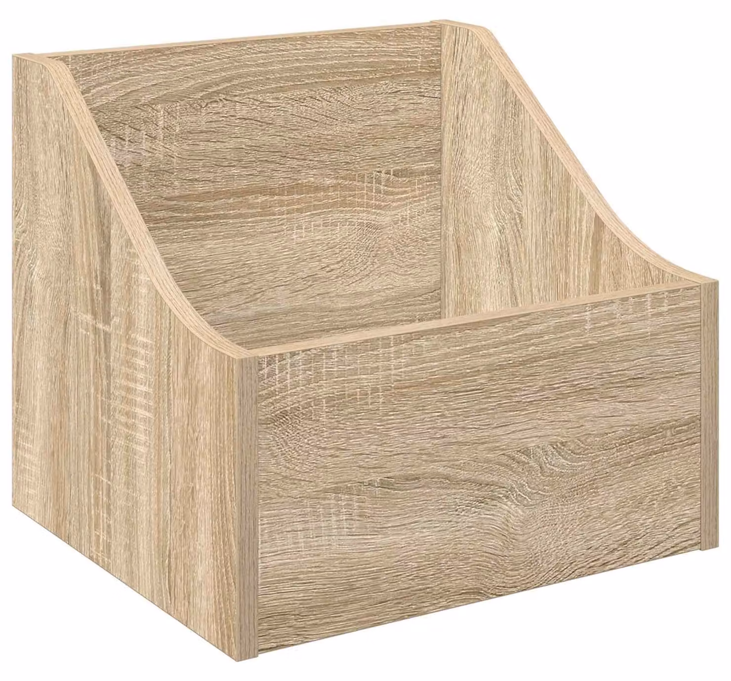 Scatola porta-vinili in legno effetto Sonoma, dimensioni 37 x 33 x 32 cm
