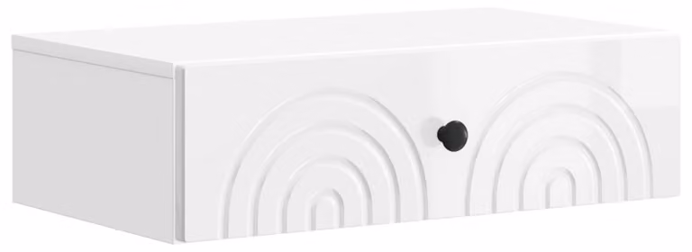 Tavolino da Parete Laterale Bianco Lucido 59 x 34,5 x 17 cm