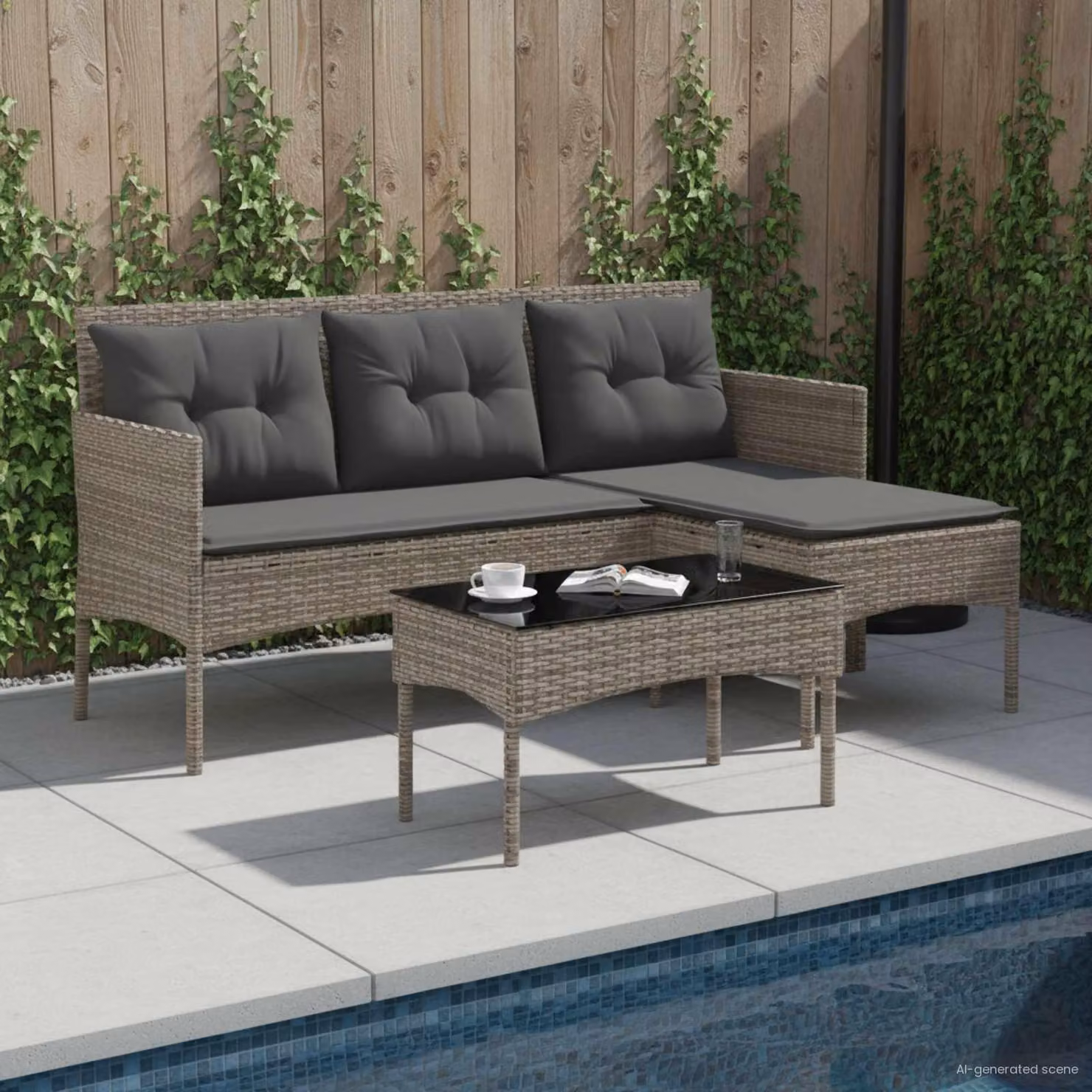 Maison Exclusive - Set da giardino composto da 2 divani, in rattan sintetico