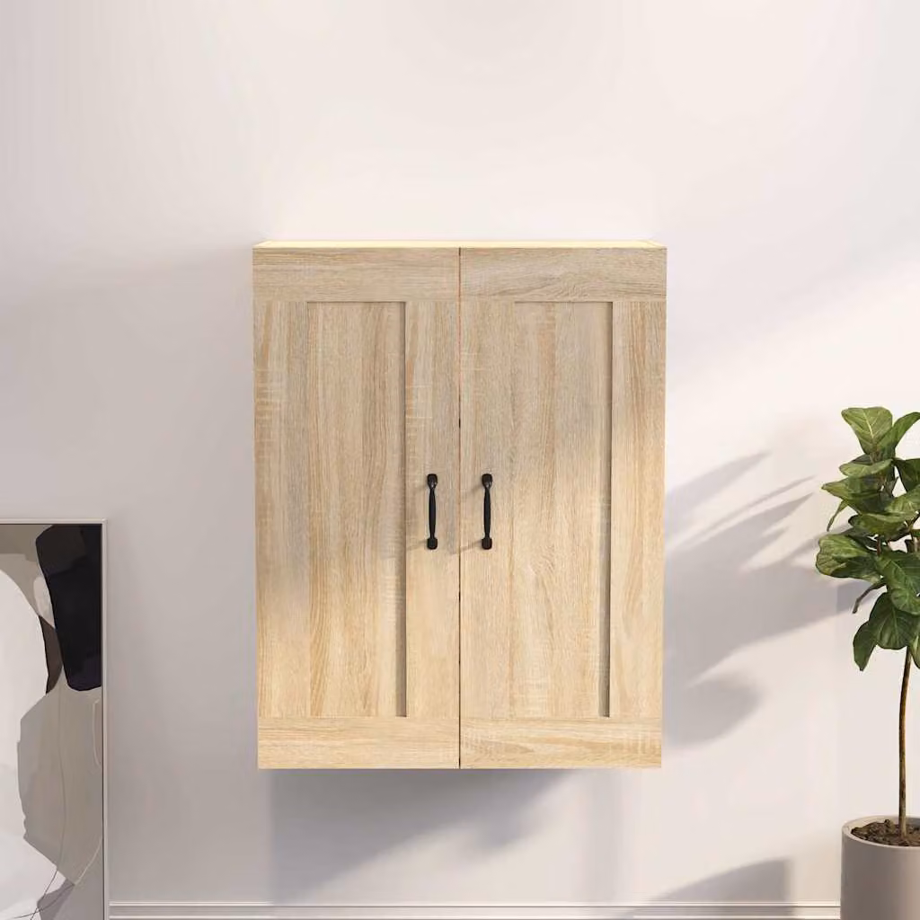 Armadietto Pensile a Parete vidaXL in Rovere Sonoma, Marrone, L: 69,5 cm, P: 32,5 cm, H: 90 cm