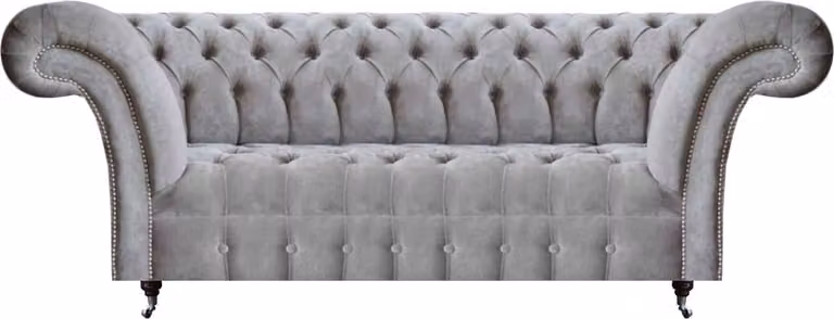 Modern Wohnzimmer Dreisitzer Sofa Polsteritz Grau Couch Chesterfield