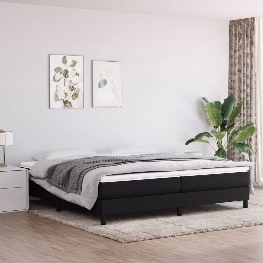 Maison Exclusive - Struttura Letto a Rete a Molle Nero 200x200 cm in Tessuto