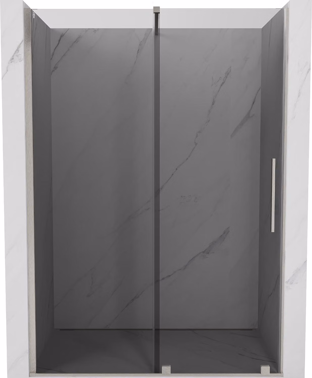 Mexen Velar porta doccia scorrevole 150 cm, grafite, nichel spazzolato - 871-150-000-41-97