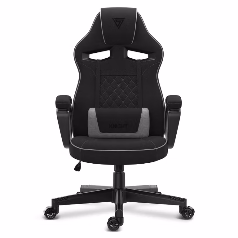 SENSE7 Knight Sedia da gioco in tessuto nero-grigio - Sedia da ufficio ergonomica Sedia da scrivania Sedia da computer Sedia da gaming Sedia da corsa 120 kg