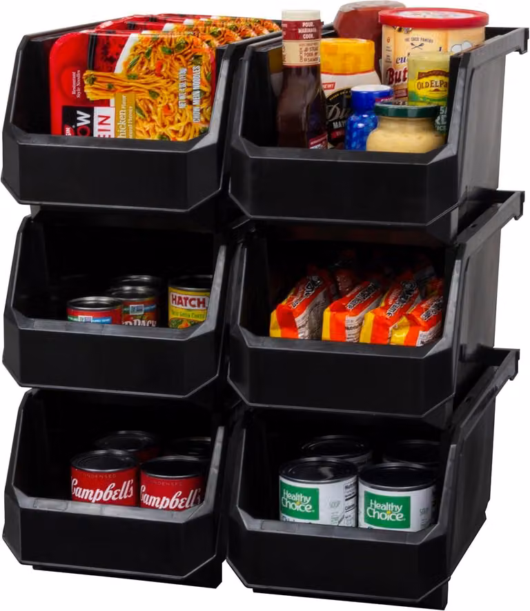 Contenitori in plastica ReadySpace per l'organizzazione e la conservazione, ideali per armadi e frigoriferi